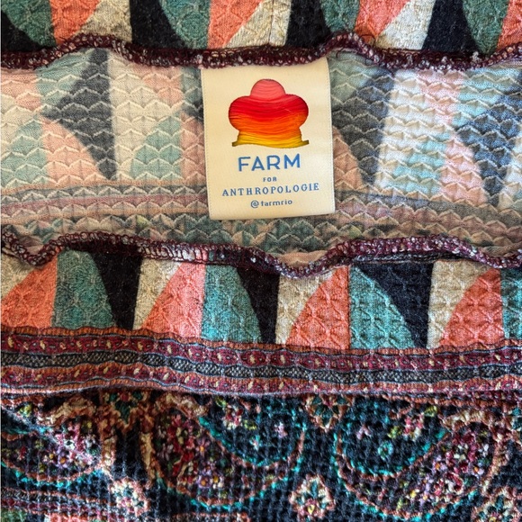 FARM for Anthropologie. Art deco inspired slim maxi shirt. Size Large. - Picture 2 of 2